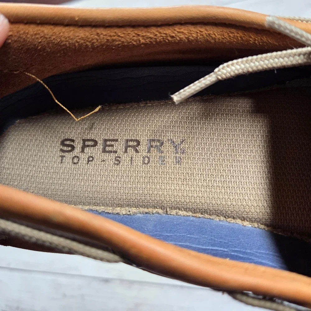 Sperry Top-Sider 0777894 Boat Shoes Men 10M Tan Leather Classic Nautical Loafers